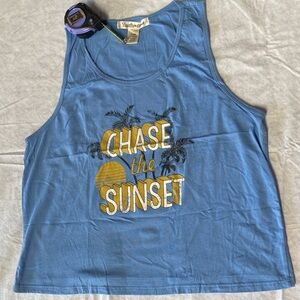 Youth in Revolt Blue 'Chase the Sunset' Tank Top X-Large